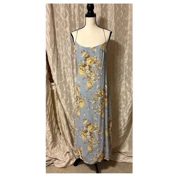 Reformation Dover Midi Slip Dress Heavenly Blue Floral - Picture 5 of 15